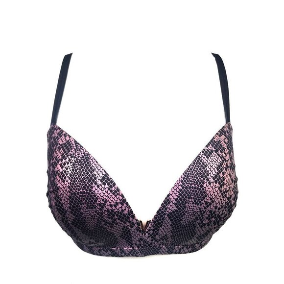 Victoria's Secret Other - NEW Victoria's Secret Padded No-Wire Push Up Bra Pink Snake Print 32DD
